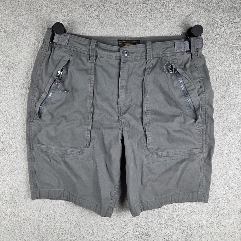 VTG Y2K Abercrombie & Fitch Cargo Paratrooper Gray Shorts Hiking Men's 33(34)